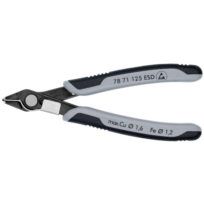 Кусачки антистатичні із затискачем для дроту KNIPEX Electronic Super Knips ESD 125 мм 78 71 125 ESD