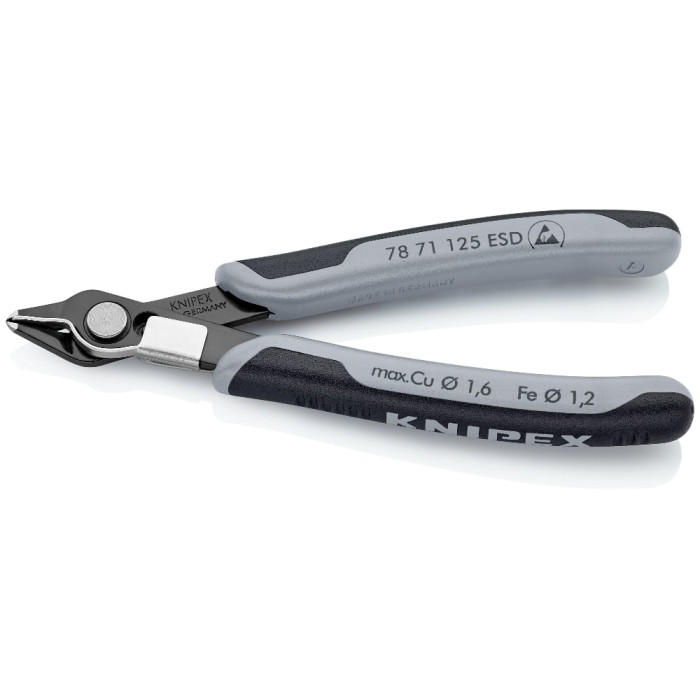 Кусачки антистатичні із затискачем для дроту KNIPEX Electronic Super Knips ESD 125 мм 78 71 125 ESD - зображення 2