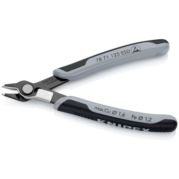 Кусачки антистатичні із затискачем для дроту KNIPEX Electronic Super Knips ESD 125 мм 78 71 125 ESD - зображення 3