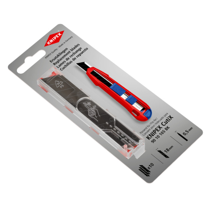 Лезвия к ножу сегментные 10 шт KNIPEX 18 мм 90 10 165 E02 - изображение 3