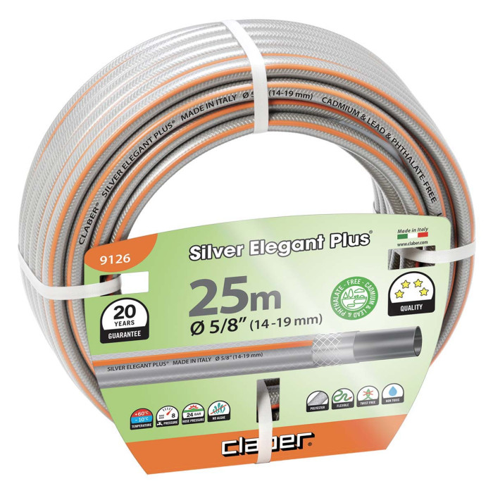 Шланг поливочный 14-19 мм 25 м Claber Silver Elegant Plus 91260000