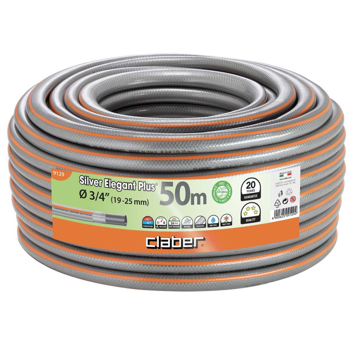 Шланг поливальний 19-25 мм 50 м Claber Silver Elegant Plus 91290000