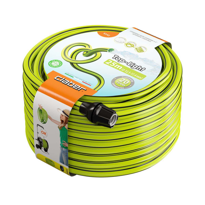 Шланг поливальний 12-17 мм 25 м Claber Top Light з конекторами 2 шт 93420000