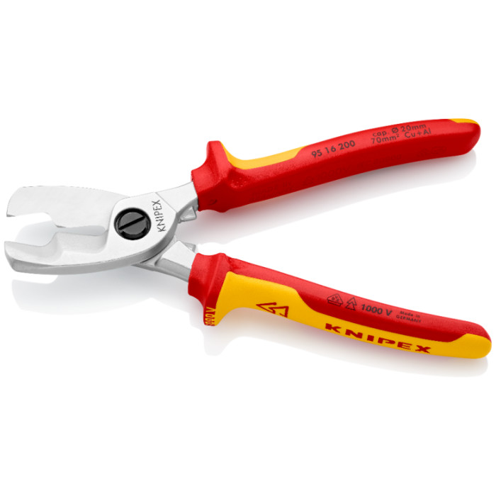 Ножиці діелектричні для різання кабелів KNIPEX 200 мм 95 16 200 - зображення 3