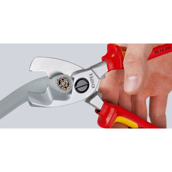 Ножиці діелектричні для різання кабелів KNIPEX 200 мм 95 16 200 - зображення 4