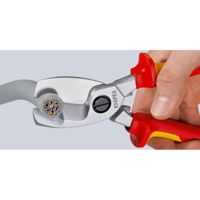Ножиці діелектричні для різання кабелів KNIPEX 200 мм 95 16 200 - зображення 5