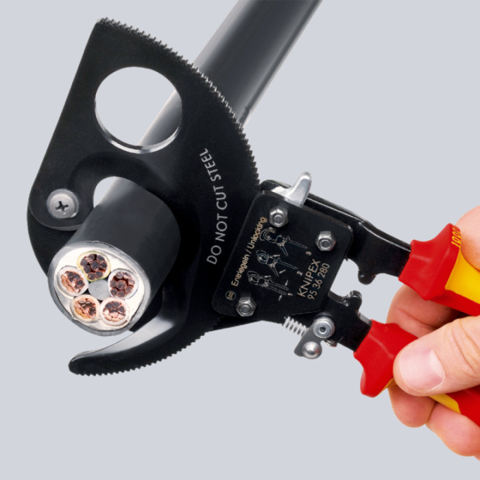 Ножиці діелектричні для різання кабелів KNIPEX 280 мм 95 36 280 - зображення 4