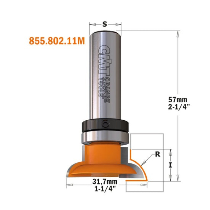 Комплект фрез для переплета дверных створок CMT D31.7 I12 d8 R6.35 955.302.11 - изображение 2
