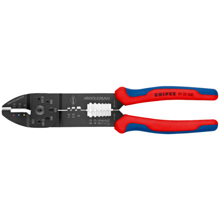 Кліщі універсальні для опресування та зачистки KNIPEX 0.5-6 кв.мм 97 22 240