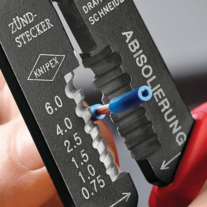 Кліщі універсальні для опресування та зачистки KNIPEX 0.5-6 кв.мм 97 22 240 - зображення 5