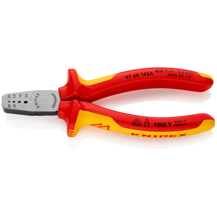 Інструмент для обтиску контактних гільз KNIPEX 0.25-2.5 кв.мм 97 68 145 A - зображення 2