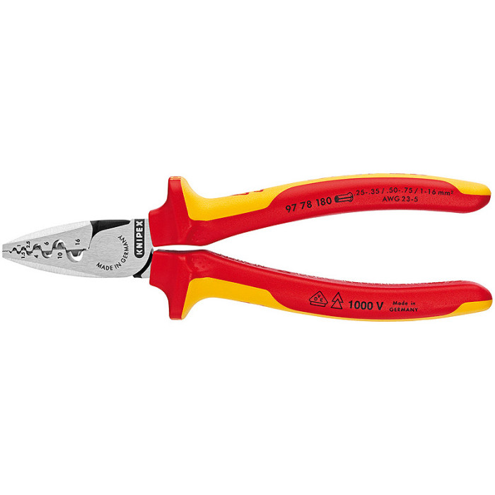 Інструмент для обжиму тонкостінних контактних гільз KNIPEX 97 78 180