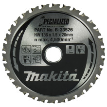 Диск пильный по металлу Makita SPECIALIZED 136х20х30 B-33526