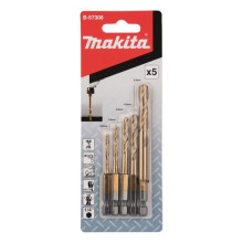 Сверла по металлу 5 шт Makita HSS-TiN 3-8 мм B-57308