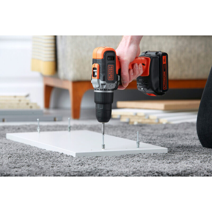 Дриль-шуруповерт ударний акумуляторний BLACK+DECKER BCD003C1 - зображення 12