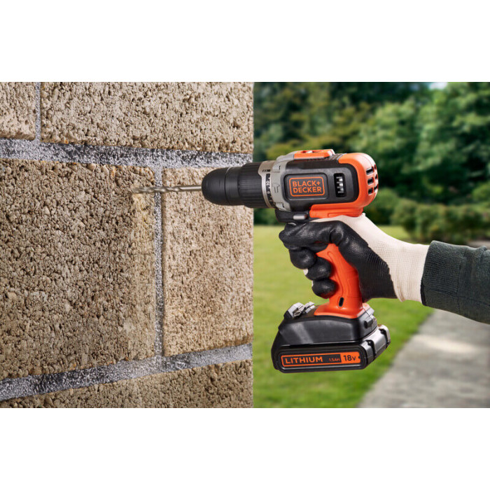 Дриль-шуруповерт ударний акумуляторний BLACK+DECKER BCD003C1 - зображення 13
