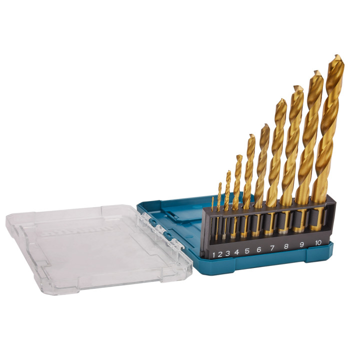 Набор свёрл по металлу Makita HSS-TIN 10 шт 1-10 мм D-72849 - изображение 2