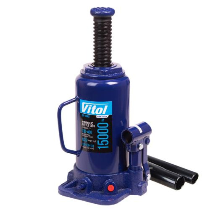 Домкрат бутылочный гидравлический Vitol 15 т T91504 ДБ-15002