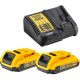 Набір DeWALT XR зарядний пристрій 10.8-18 В, акумулятори 2 шт Li-Ion 2 Аг DCB105D2