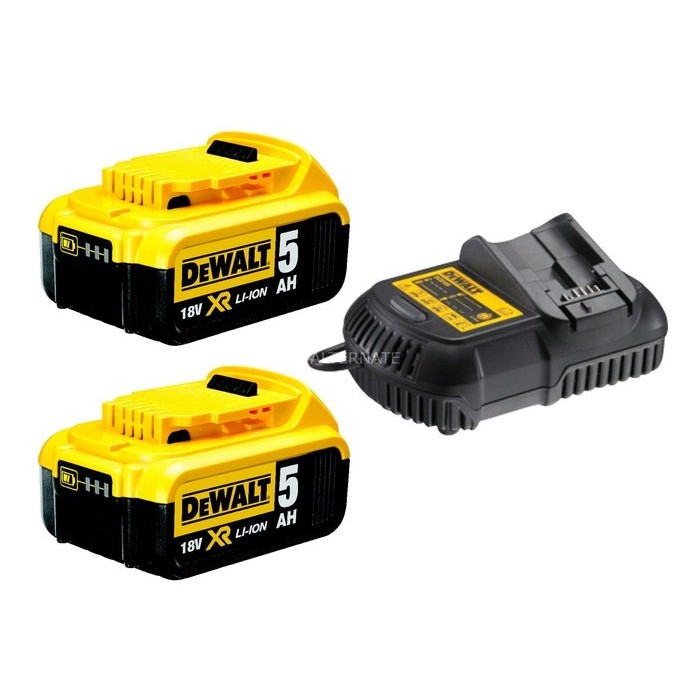 Набір DeWALT XR зарядний пристрій 10.8-18 В, акумулятори 2 шт Li-Ion 18 В 5 Аг DCB105P2