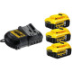 Набір DeWALT XR зарядний пристрій 10.8-18 В, акумулятори 3 шт Li-Ion 18 В 5 Аг DCB105P3 - зображення 4