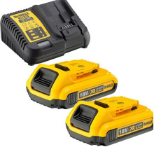 Набор DeWALT XR зарядное устройство 10.8-18 В, аккумуляторы 2 шт Li-Ion 2 Ач DCB115D2