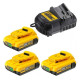Набір DeWALT XR зарядний пристрій 10.8-18 В, акумулятори 3 шт Li-Ion 18 В 2 Аг DCB115D3 - зображення 2