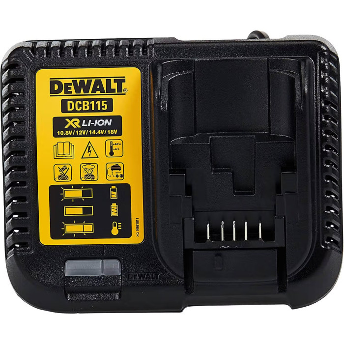 Зарядний пристрій DeWALT XR Li-Ion 10.8 В, 12 В, 14.4 В, 18 В, 54 В DCB115_N450536 - зображення 2