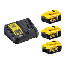 Набір DeWALT XR зарядний пристрій 10.8-18 В, акумулятори 3 шт Li-Ion 18 В 5 Аг DCB115P3