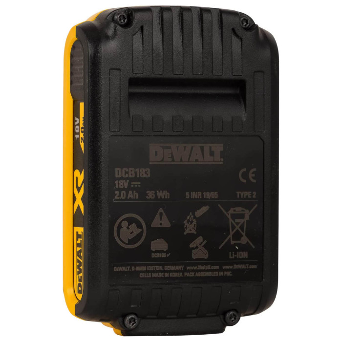 Набор DeWALT XR аккумуляторы 2 шт Li-Ion 18 В 2 Ач DCB183D2 - изображение 4