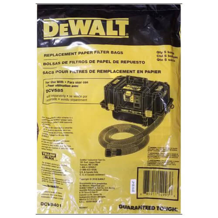 Мішки одноразові паперові для пилососа DeWALT DCV9401 - зображення 2