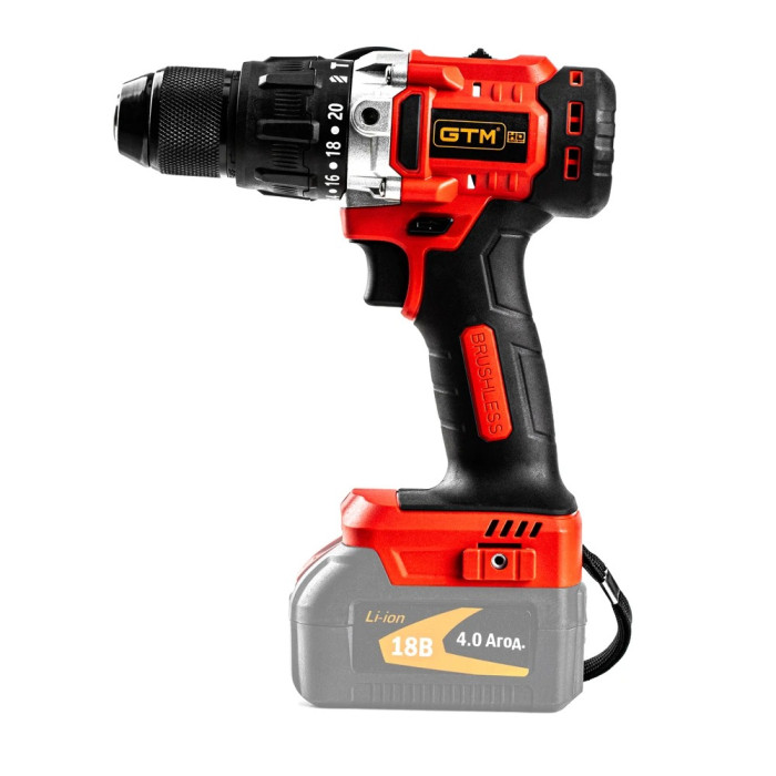 Дриль-шуруповерт акумуляторний GTM DSI18/80BL_BARE TOOL без АКБ - зображення 4
