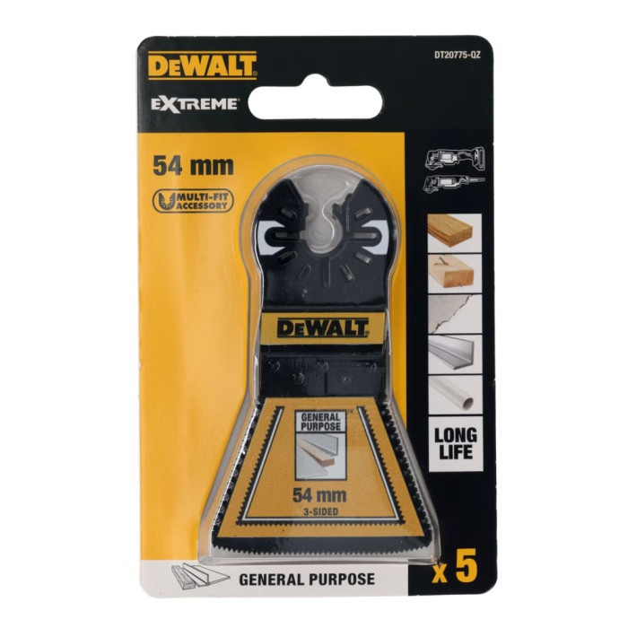 Занурювальні полотна-насадки для реноватора універсальні 5 шт DeWALT Extreme 54х38.6 мм DT20775 - зображення 6