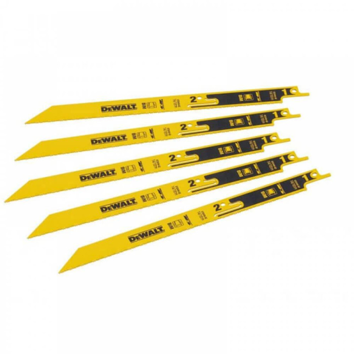 Полотна по металлу для сабельной пилы 5 шт DeWALT Breakaway 230 мм 14-18 TPI DT2416 - изображение 3