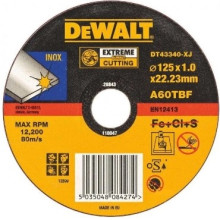 Круг отрезной по нержавеющей стали DeWALT Inox Extreme 125х22.23х3 мм DT43340