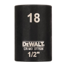 Головка торцевая ударная DeWALT Extreme 18 мм 1/2” DT7536