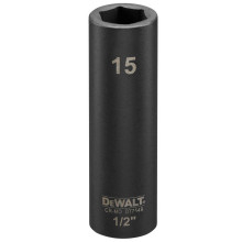 Головка торцева ударна подовжена DeWALT Extreme 15 мм 1/2” DT7549