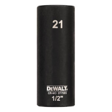 Головка торцевая ударная удлинённая DeWALT Extreme 21 мм 1/2” DT7555