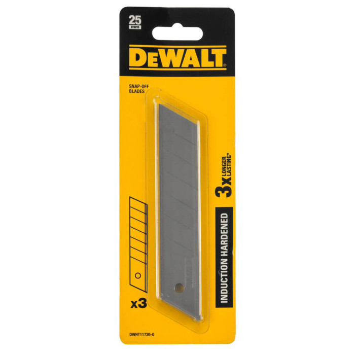 Лезвия к ножу сегментированные 3 шт DeWALT 25 мм DWHT11726-0