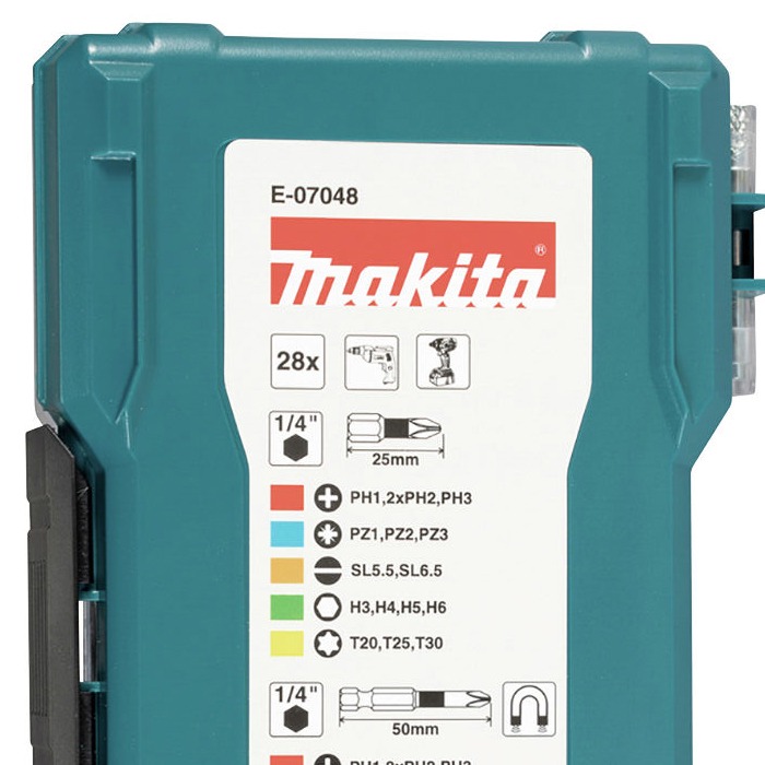 Набір біт та головок Makita 28 предметів E-07048 - зображення 3