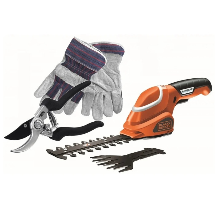 Ножиці акумуляторні для кущів та трави BLACK+DECKER GSL700KIT