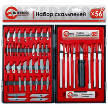 Набор скальпелей в пластиковом футляре INTERTOOL 56 ед HT-0530
