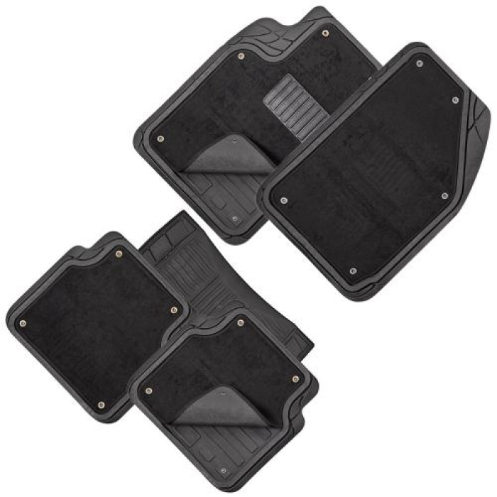 Килимки PVC зйомна повсть КУ-16043 BK 5 шт./компл. чорні 74x50 47x50 23x50