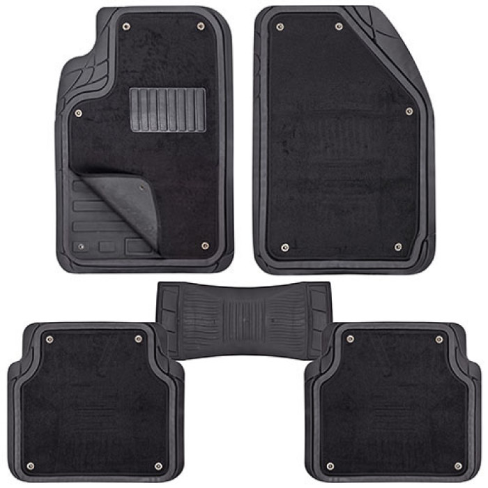 Килимки PVC зйомна повсть КУ-16043 BK 5 шт./компл. чорні 74x50 47x50 23x50 - зображення 6