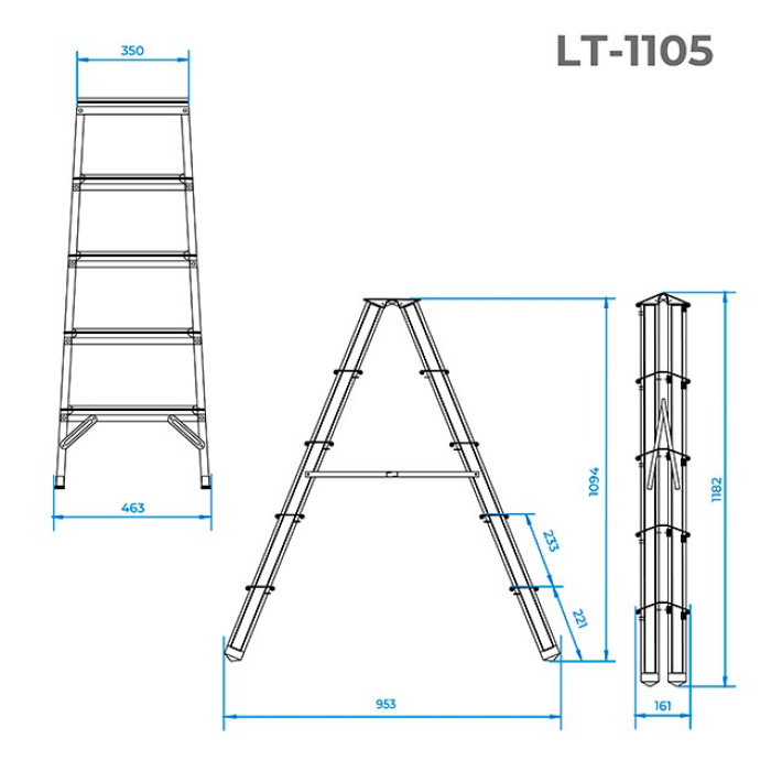 Лестница двухсторонняя INTERTOOL LT-1105 - изображение 8