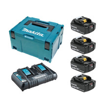Набір Makita LXT зарядний пристрій 18 В, акумулятори 4 шт Li-Ion 18 В 5 Аг, кейс Makpac 3 MKP3PT184