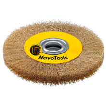 Щетка кольцевая гофрированная латунь NovoTools 125x22.2мм