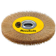 Щетка кольцевая гофрированная латунь NovoTools 150x22.2мм