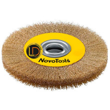 Щетка кольцевая гофрированная латунь NovoTools 175x22.2мм