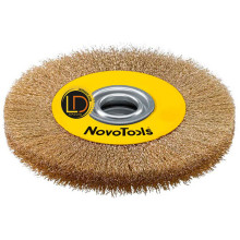 Щетка кольцевая гофрированная латунь NovoTools 200x22.2мм